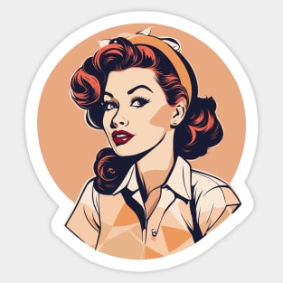 Ruby Retro Scarlet Vintage Pin Up Girl Sticker